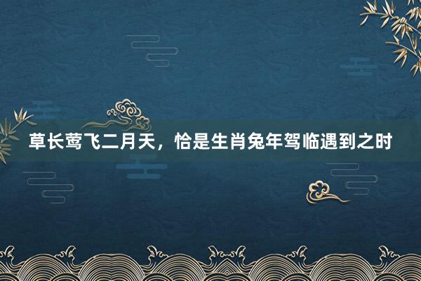 草长莺飞二月天，恰是生肖兔年驾临遇到之时