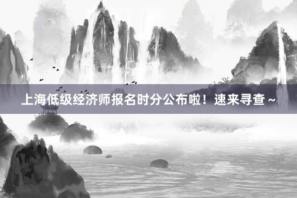 上海低级经济师报名时分公布啦！速来寻查～