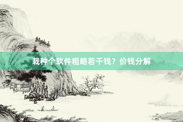 栽种个软件粗略若干钱？价钱分解
