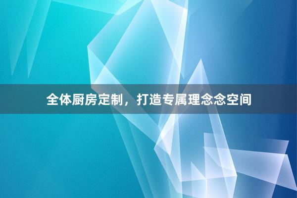 全体厨房定制，打造专属理念念空间